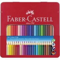 FABER-CASTELL Dreikant-Buntstifte Colour GRIP, 24er Etui