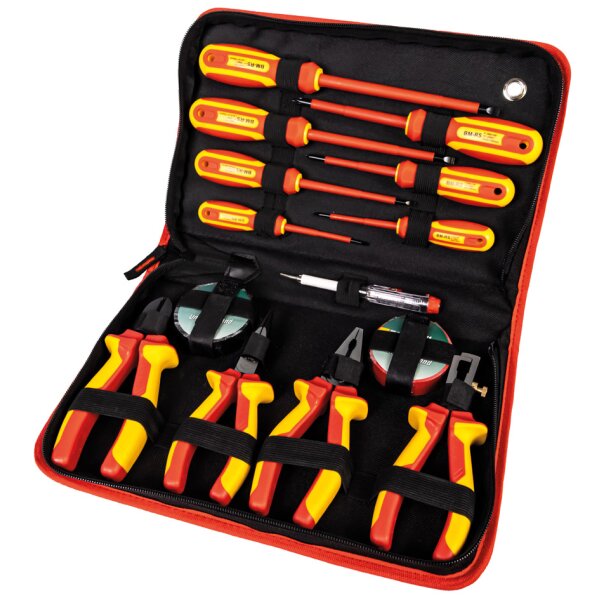 BR&Uuml;DER MANNESMANN Pochette avec kit doutils VDE, 14 pi&egrave;ces