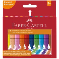 FABER-CASTELL Radierbare Kreiden JUMBO, 12er Kartonetui