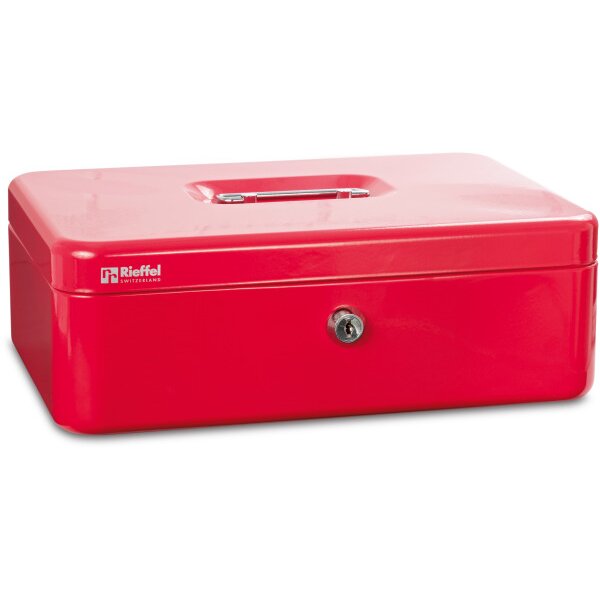 RIEFFEL SWITZERLAND Geldkassette Valorit A19089 7,7x20,7x15,7cm rot