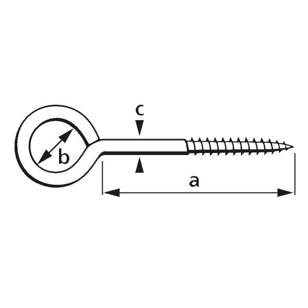 suki. Vis à anneau, 16 x 6 x 2,8 mm, filetage pour bois