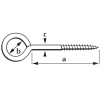 suki. Ringschraube, 16 x 6 x 2,8 mm, Holzgewinde