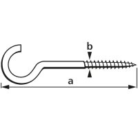 suki. Schraubhaken, gebogen, 30 x 2,6 mm, verzinkt, 30...