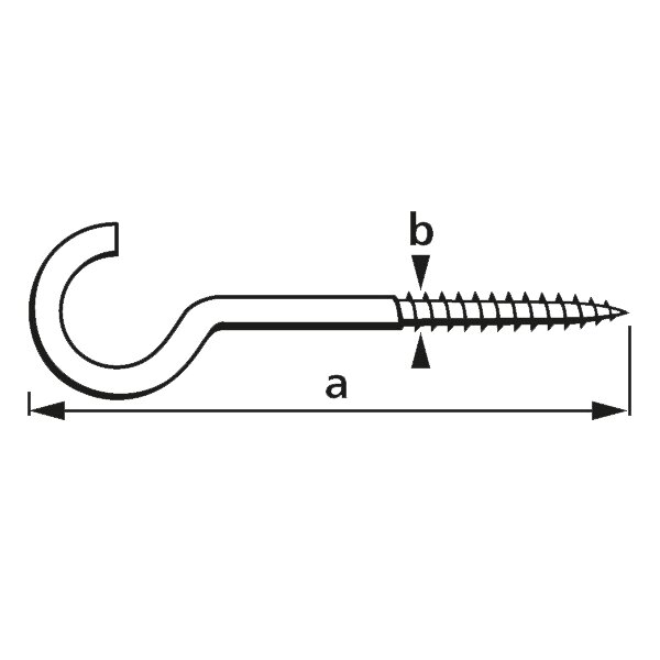 suki. Schraubhaken, gebogen, 60 x 3,3 mm, verzinkt, 20 Stück
