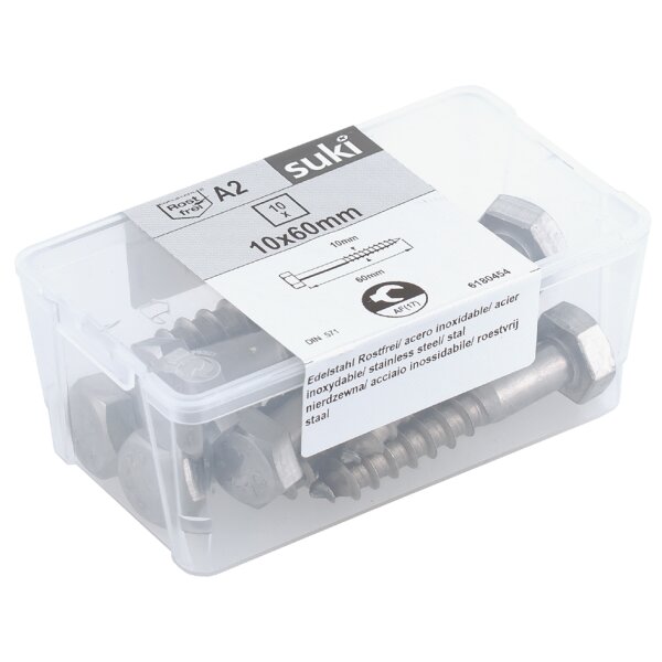 suki. Schlüsselschraube, Edelstahl, 8x80 mm, 10 Stück