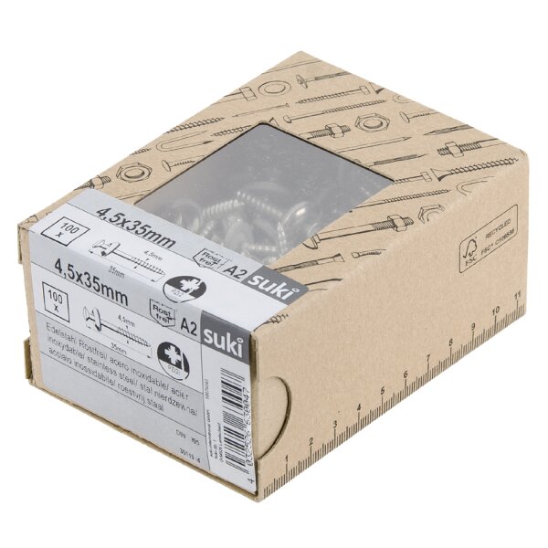 suki. Spenglerschraube 4,5x45 mm, PZ2, 25 Stück