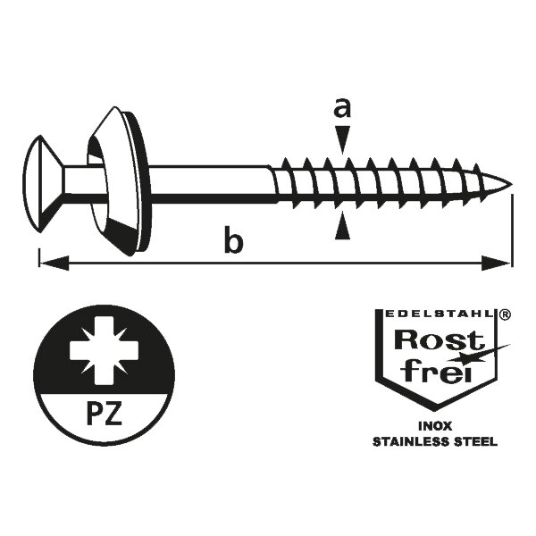 suki. Spenglerschraube 4,5x45 mm, PZ2, 25 Stück