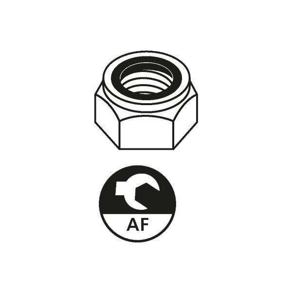 suki. Sicherungsmutter, M6 , PH2, mit Nylonring, 200 Stück