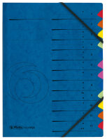 herlitz Ordnungsmappe, DIN A4, Karton, 12 Fächer, blau
