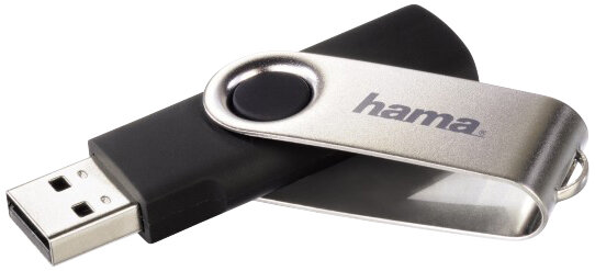 hama Clé USB 2.0 Flash Drive Rotate, 128 GB, noir / argent