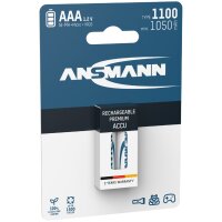ANSMANN NiMH Akku Premium, Micro AAA, 1.000 mAh, 4er Blister