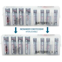 ANSMANN Akkubox 8-fach, Aufbewahrungsbox aus Poly-Propylen