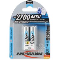 ANSMANN Pile rechargeable NiMH Premium, Mignon AA, 2.700 mAh