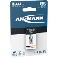 ANSMANN Pile rechargeable NiMH Premium, Micro AAA, 1.000 mAh