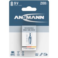 ANSMANN NiMH Akku maxE, 9V-Block, 200 mAh, 1er Blister