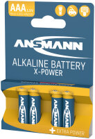 ANSMANN Pile alcaline X-Power, Micro AAA, blister de 4