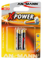 ANSMANN Pile alcaline X-Power, Micro AAA, blister de 2