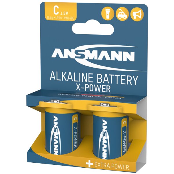 ANSMANN Pile alcaline X-Power, Baby C, présentoir de 20