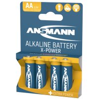 ANSMANN Pile alcaline X-Power, Mignon AA, blister de 4