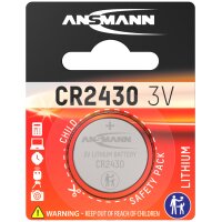 ANSMANN Lithium Knopfzelle "CR2430", 3,0 Volt,...