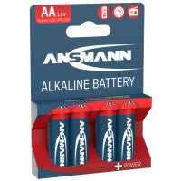 ANSMANN Pile alcaline RED, Mignon AA, blister de 4