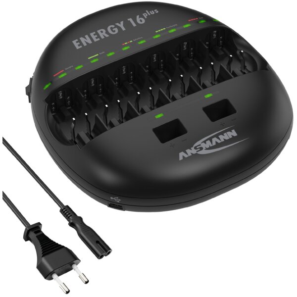 ANSMANN Chargeur Energy 16 plus, avec 2 entr&eacute;es USB