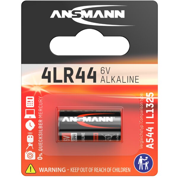 ANSMANN Pile alcaline 4LR44, 6 Volt, blister de 1
