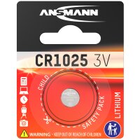 ANSMANN Lithium Knopfzelle CR1025, 3 Volt, 1er Blister