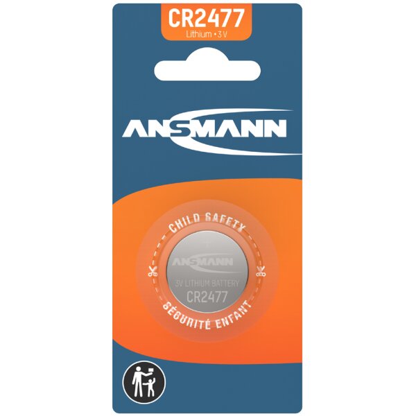 ANSMANN Pile bouton au lithium CR2477, 3 Volt, blister d1
