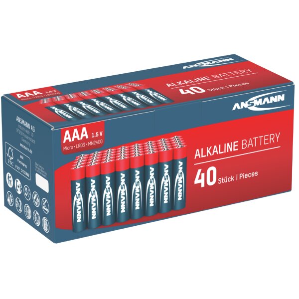 ANSMANN Alkaline Batterie, Micro AAA, 40er Pack