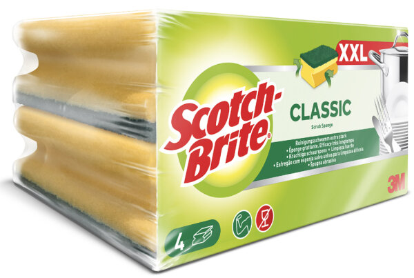Scotch-Brite Reinigungsschwamm Classic XXL, Farbe: gelb grün