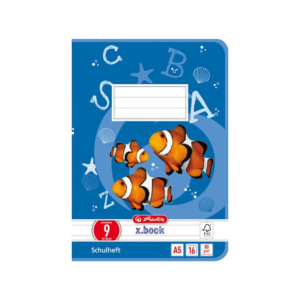 herlitz Schulheft x.book, DIN A5, Lineatur 6 blanko