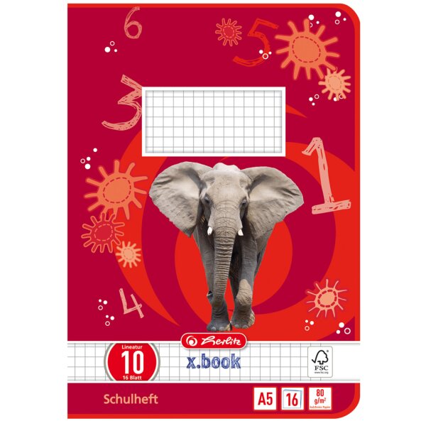 herlitz Schulheft x.book, DIN A5, Lineatur 10 kariert
