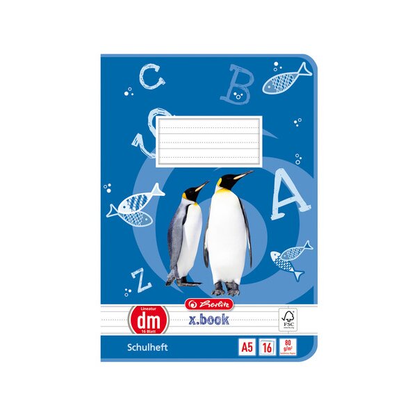 herlitz Cahier x.book, format A5, linéature dm / ligné
