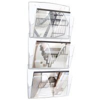 CEP Wandprospekthalter ICE 3er Set, DIN A4, 1 Fach, eisblau