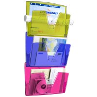 CEP Wandprospekthalter ICE 3er Set, DIN A4, 1 Fach, eisblau