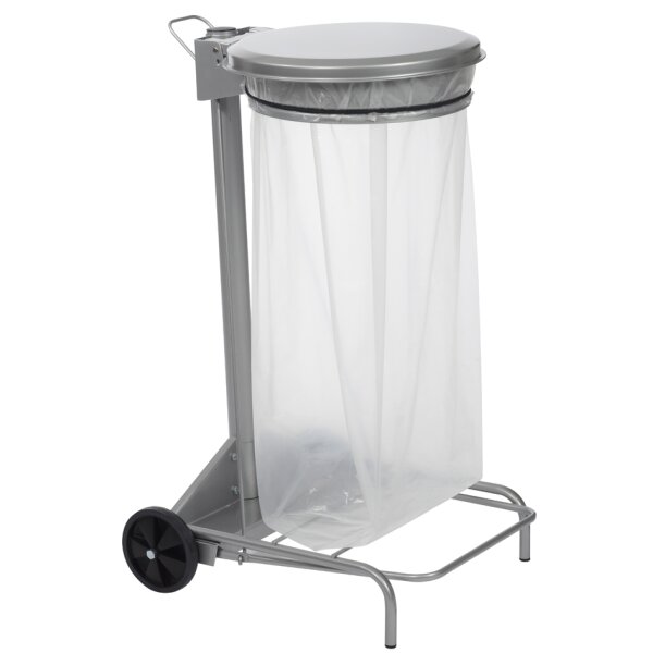 CEP Müllsackständer ROSSIGNOL mit Deckel, 110 Liter, silber