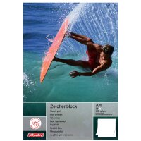 herlitz Bloc à dessin A4, 100 g/m2, 20 feuilles