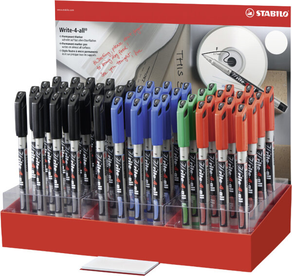 STABILO Permanent-Marker Write-4-all, F, 48er Karton-Display