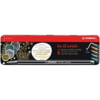 STABILO Fasermaler Pen 68 metallic, 6er Metalletui