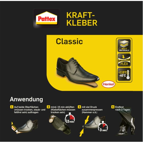 Pattex Kraftkleber Classic, lösemittelhaltig, 125 g Tube