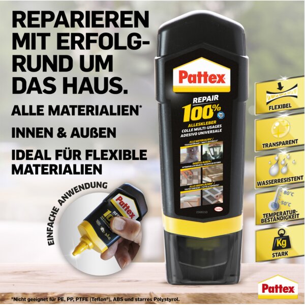 Pattex Alleskleber 100% Repair, 50 g Tube, auf Blisterkarte