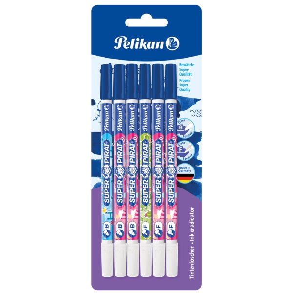 Pelikan Tintenl&ouml;scher Super Pirat 850F B, 6er Blisterkarte