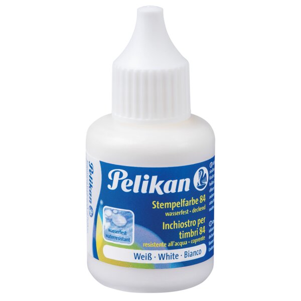 Pelikan Encre &agrave; tampons 84, r&eacute;sistant &agrave; leau, blanc,