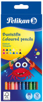 Pelikan Crayons de couleur triangulaires minces,...