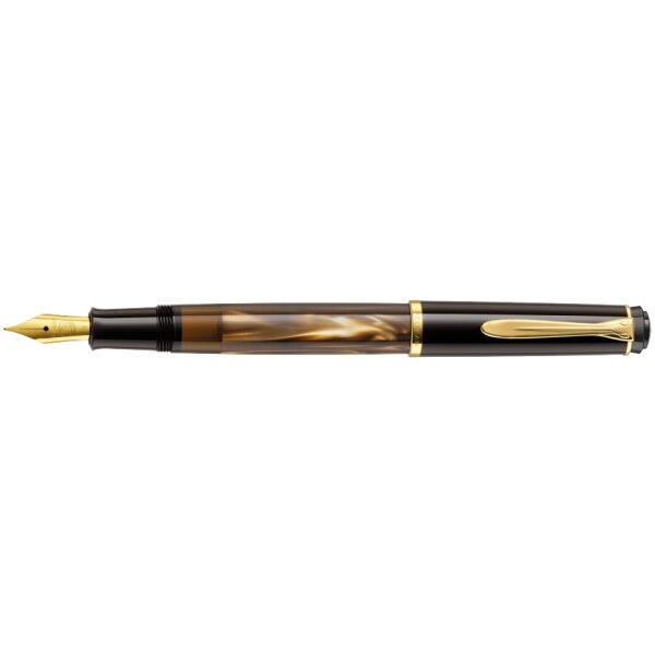 Pelikan Füllhalter M 200, braun marmoriert, Federbreite: F