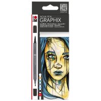 Marabu Aquarellfasermaler "GRAPHIX" MA KE MANGA