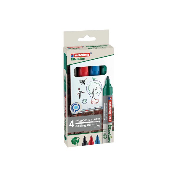 EDDING Boardmarker 28 EcoLine 1.5-3mm 28-E4 4 couleurs