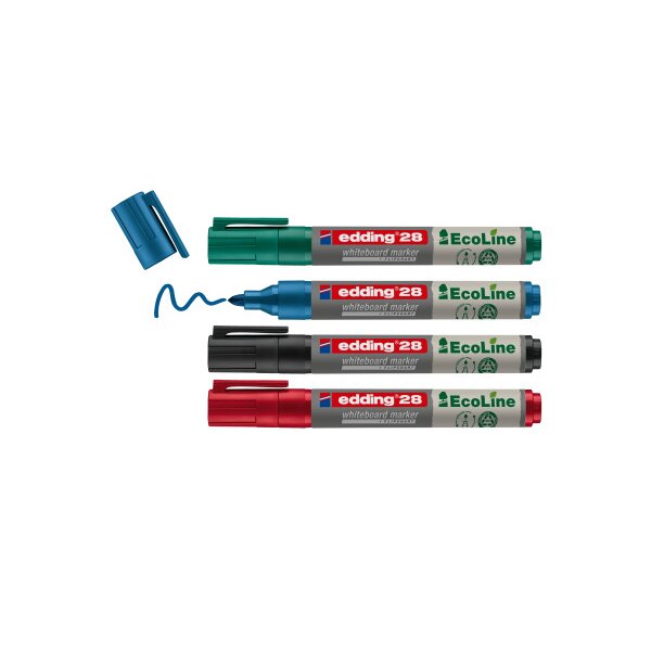 EDDING Boardmarker 28 EcoLine 1.5-3mm 28-E4 4 couleurs