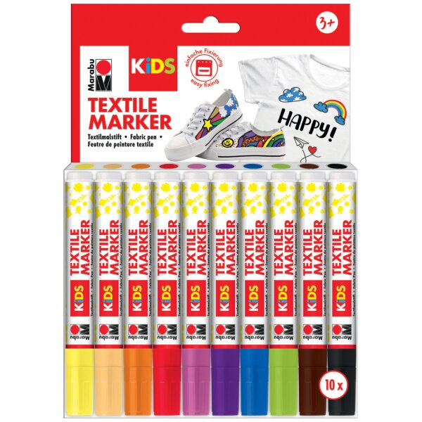Marabu KiDS Textilmarker, 5 x 3 ml, 5er Blister